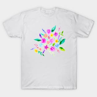 Watercolor Flowers Florals Cute T-Shirt